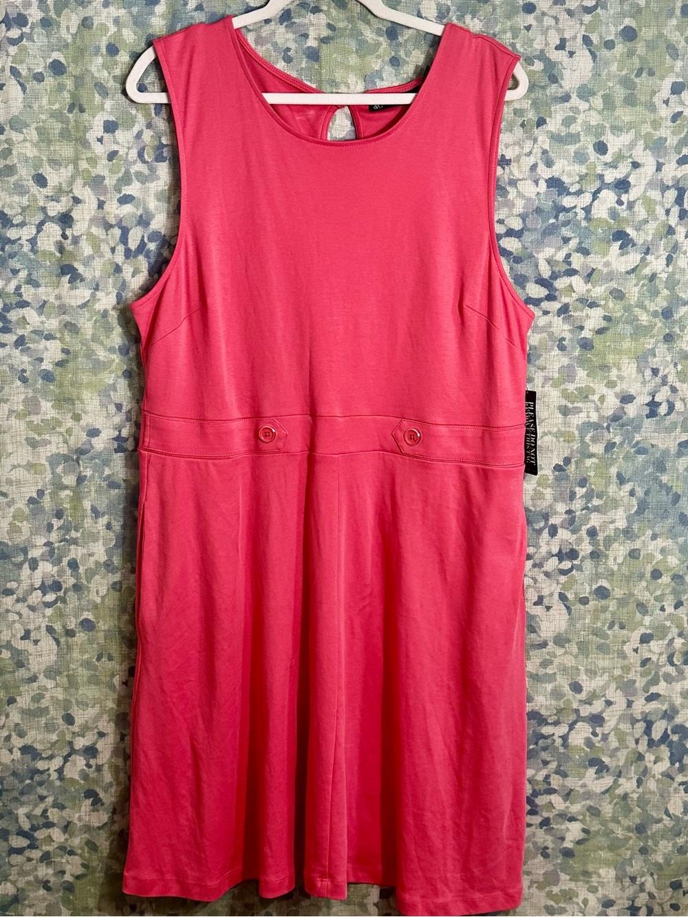 NWT New York & Company Pink Sleeveless Fit & Flare Dress XXL Cotton Midi